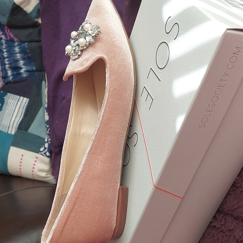 Sole Society Blush Embellished Flats - Picture 3 of 6
